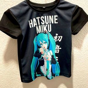 XS Hatsune Miku mesh tee shirt 💯💕🌈